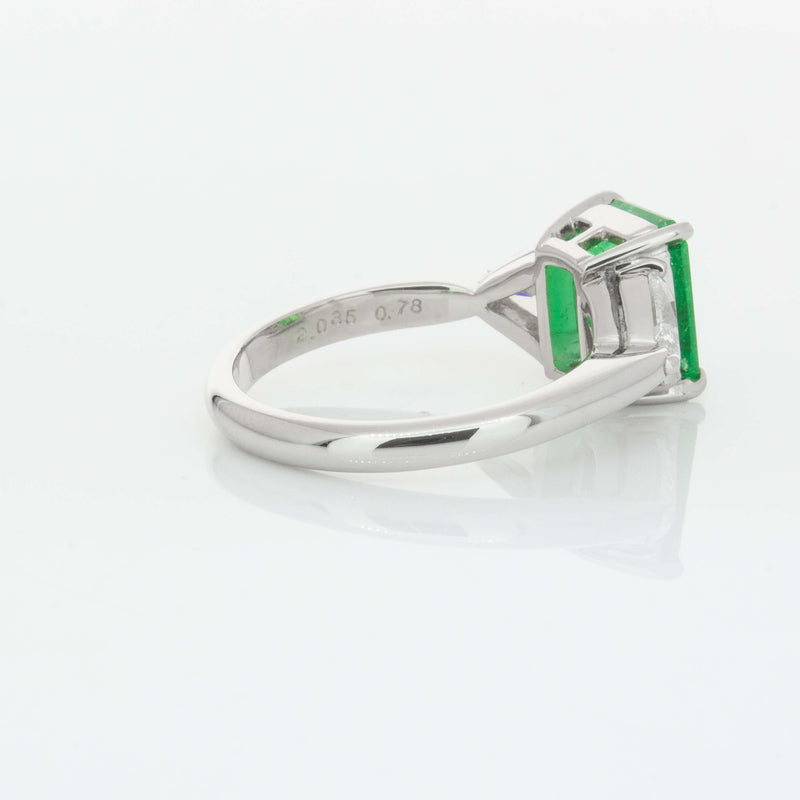 Deja Vu Platinum 2.03ct Emerald & Diamond Ring-Ring-Walker & Hall