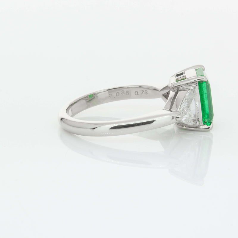 Deja Vu Platinum 2.03ct Emerald & Diamond Ring-Ring-Walker & Hall