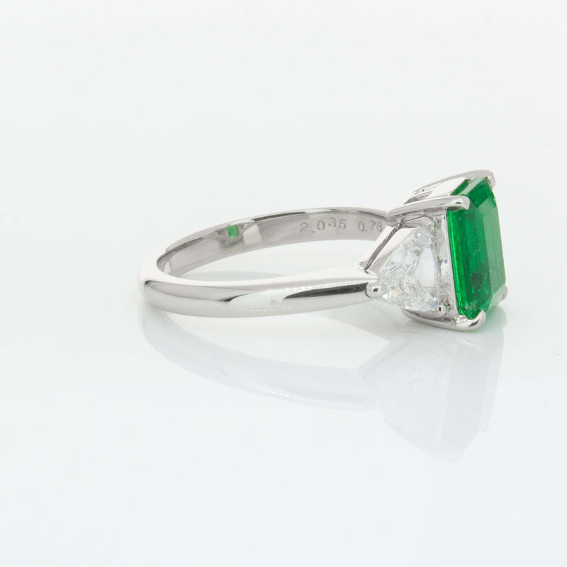 Deja Vu Platinum 2.03ct Emerald & Diamond Ring-Ring-Walker & Hall
