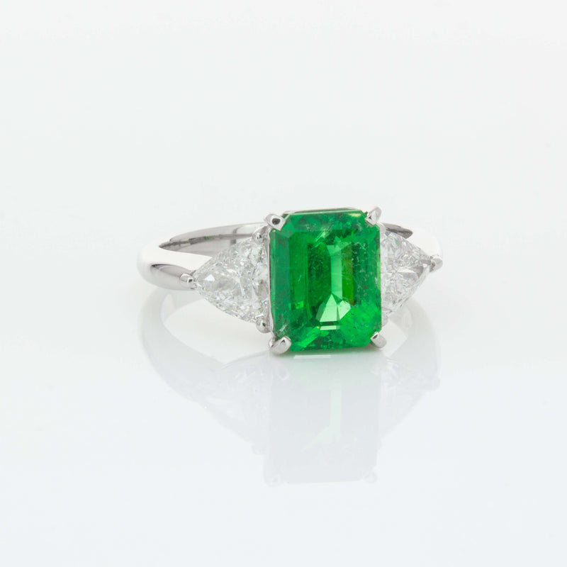 Deja Vu Platinum 2.03ct Emerald & Diamond Ring-Ring-Walker & Hall