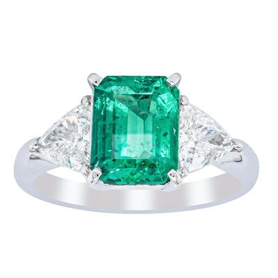 Deja Vu Platinum 2.03ct Emerald & Diamond Ring-Ring-Walker & Hall