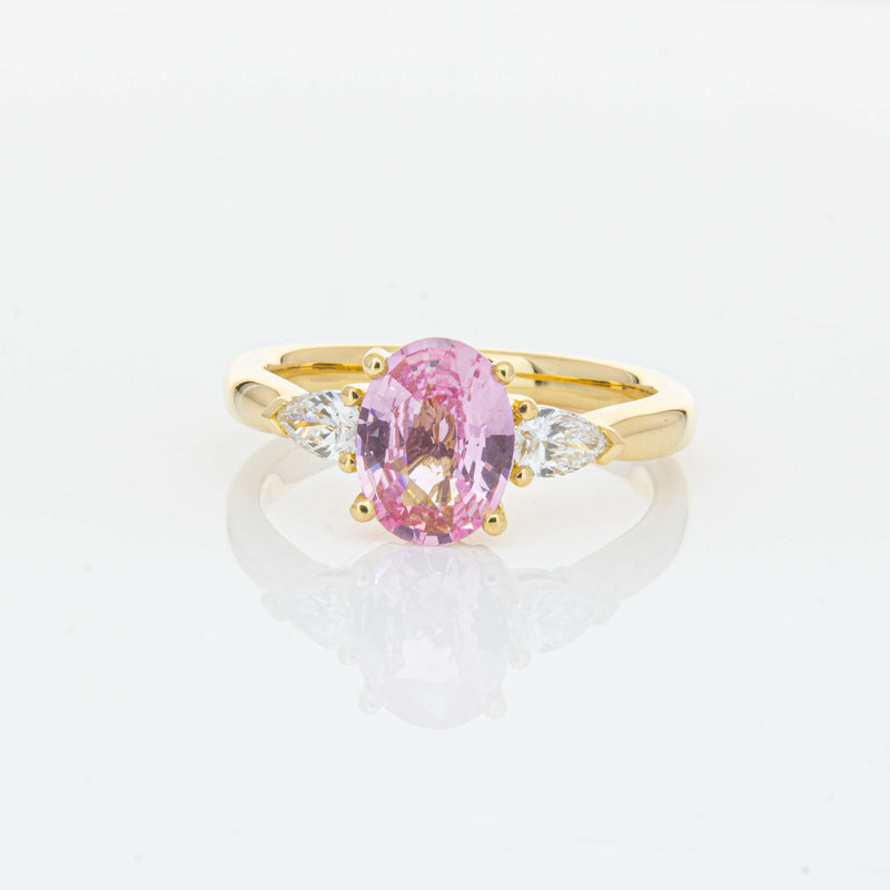 18ct Yellow Gold 1.68ct Pink Sapphire & Diamond Ayla Ring-Ring-Walker & Hall