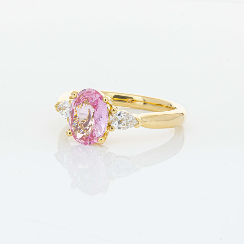 18ct Yellow Gold 1.68ct Pink Sapphire & Diamond Ayla Ring-Ring-Walker & Hall