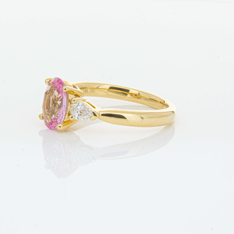 18ct Yellow Gold 1.68ct Pink Sapphire & Diamond Ayla Ring-Ring-Walker & Hall