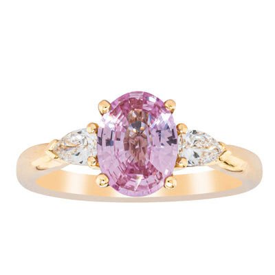 18ct Yellow Gold 1.68ct Pink Sapphire & Diamond Ayla Ring-Ring-Walker & Hall