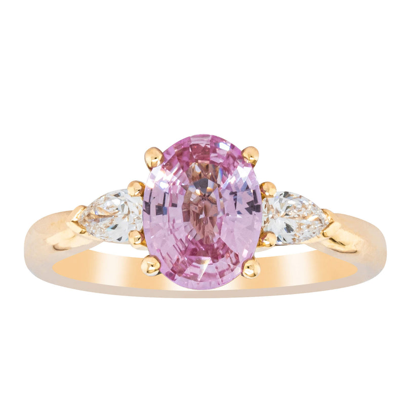 18ct Yellow Gold 1.68ct Pink Sapphire & Diamond Ayla Ring-Ring-Walker & Hall