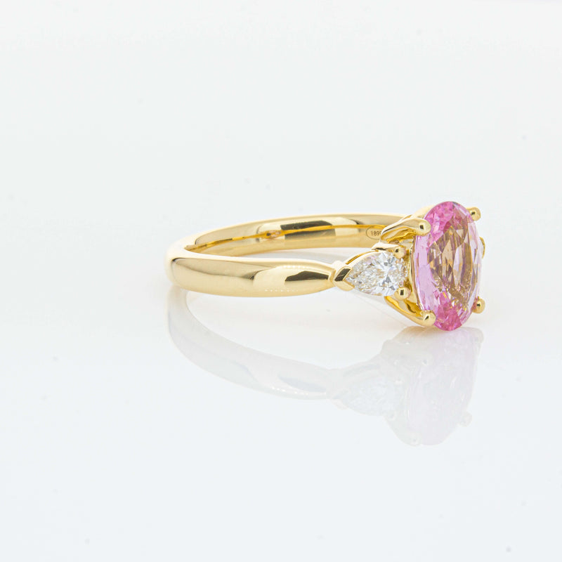 18ct Yellow Gold 1.68ct Pink Sapphire & Diamond Ayla Ring-Ring-Walker & Hall