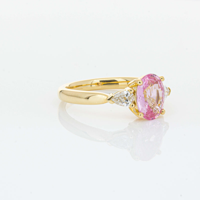 18ct Yellow Gold 1.68ct Pink Sapphire & Diamond Ayla Ring-Ring-Walker & Hall