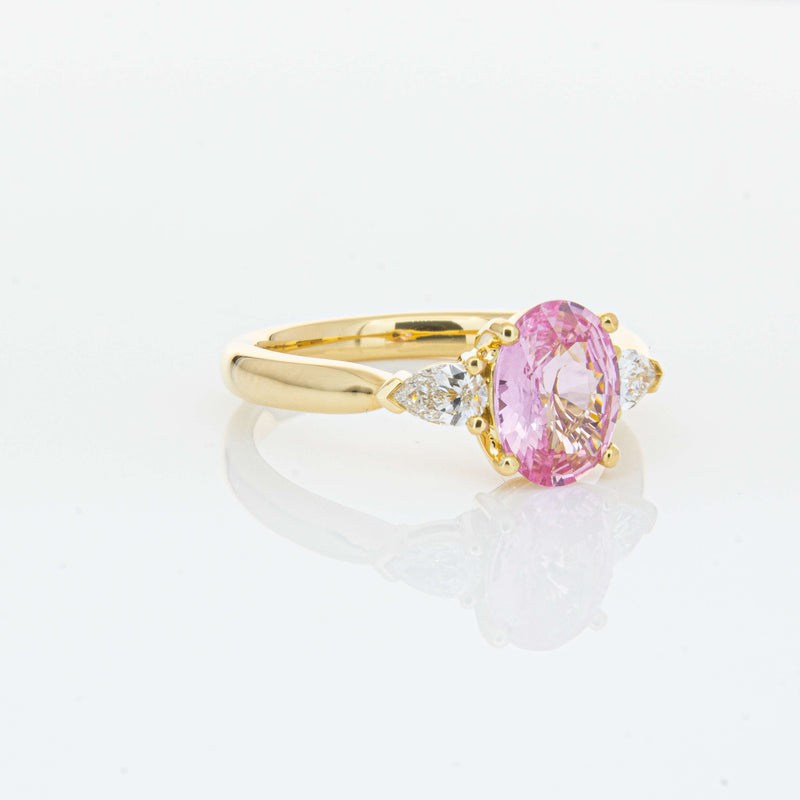 18ct Yellow Gold 1.68ct Pink Sapphire & Diamond Ayla Ring-Ring-Walker & Hall