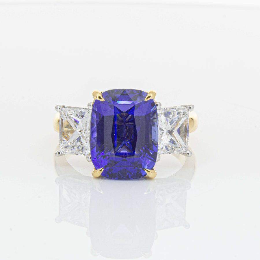 18ct Yellow Gold 8.03ct Sapphire & Diamond Ring-Ring-Walker & Hall