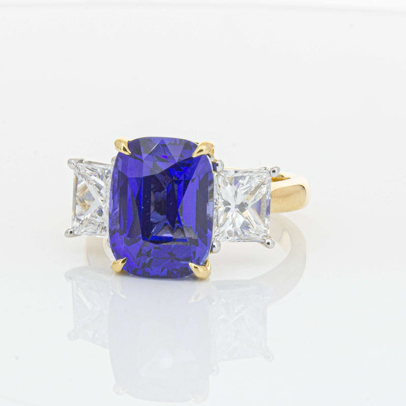 18ct Yellow Gold 8.03ct Sapphire & Diamond Ring-Ring-Walker & Hall
