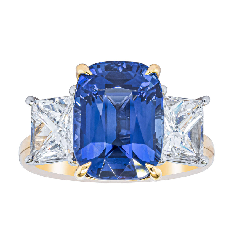 18ct Yellow Gold 8.03ct Sapphire & Diamond Ring-Ring-Walker & Hall