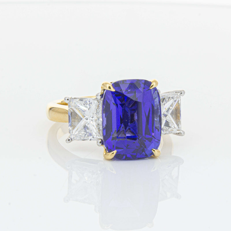 18ct Yellow Gold 8.03ct Sapphire & Diamond Ring-Ring-Walker & Hall