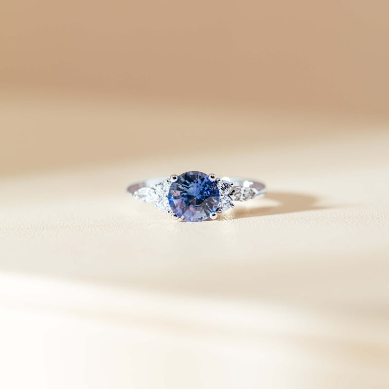 18ct White Gold 1.80ct Sapphire & Diamond Oriana Ring-Ring-Walker & Hall