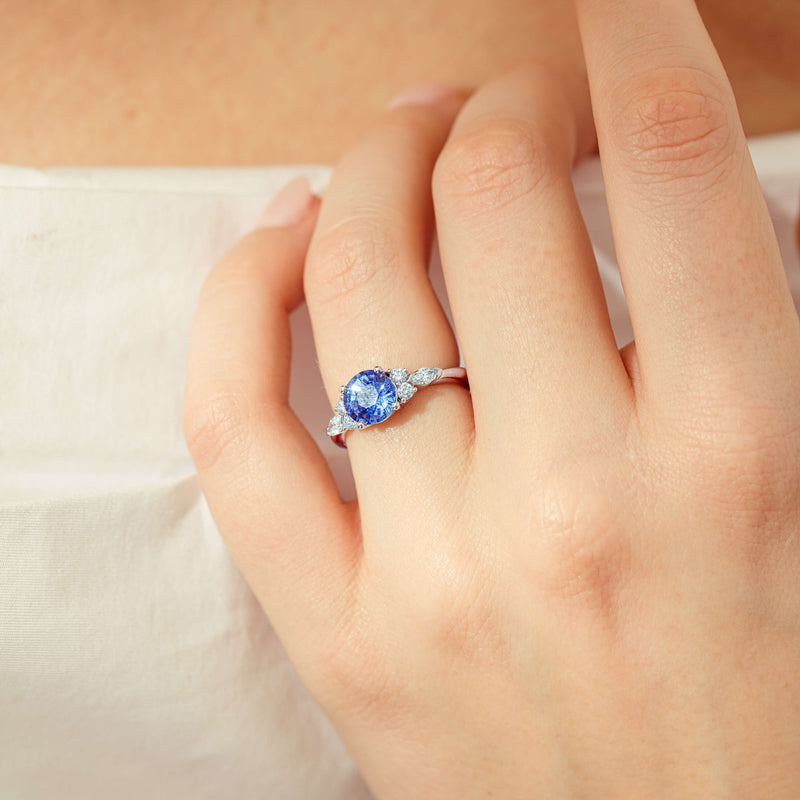 18ct White Gold 1.80ct Sapphire & Diamond Oriana Ring-Ring-Walker & Hall