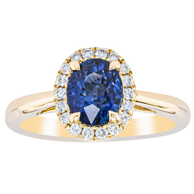 18ct Yellow Gold 1.53ct Sapphire & Diamond Nina Ring-Ring-Walker & Hall