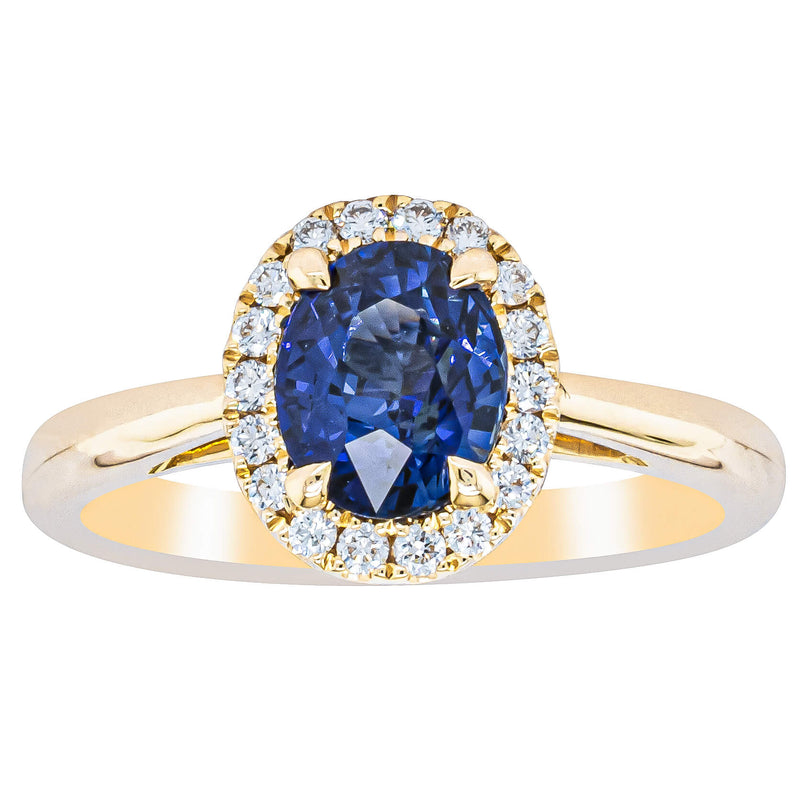 18ct Yellow Gold 1.53ct Sapphire & Diamond Nina Ring-Ring-Walker & Hall