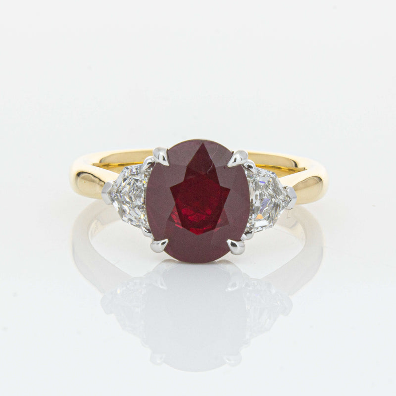 18ct Yellow Gold Ruby & Diamond Ring-Ring-Walker & Hall