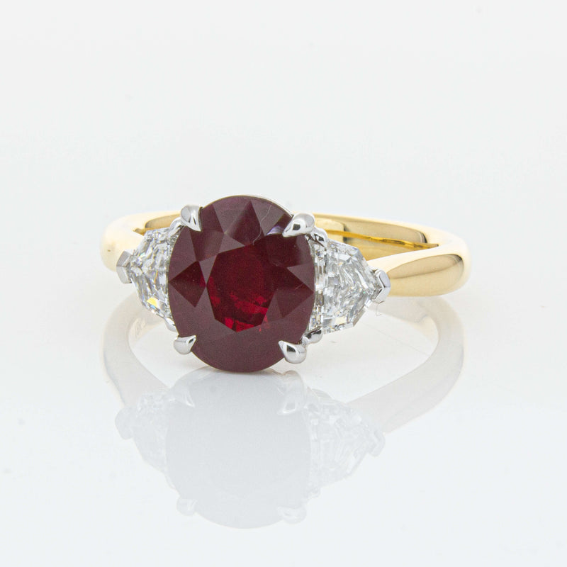 18ct Yellow Gold Ruby & Diamond Ring-Ring-Walker & Hall