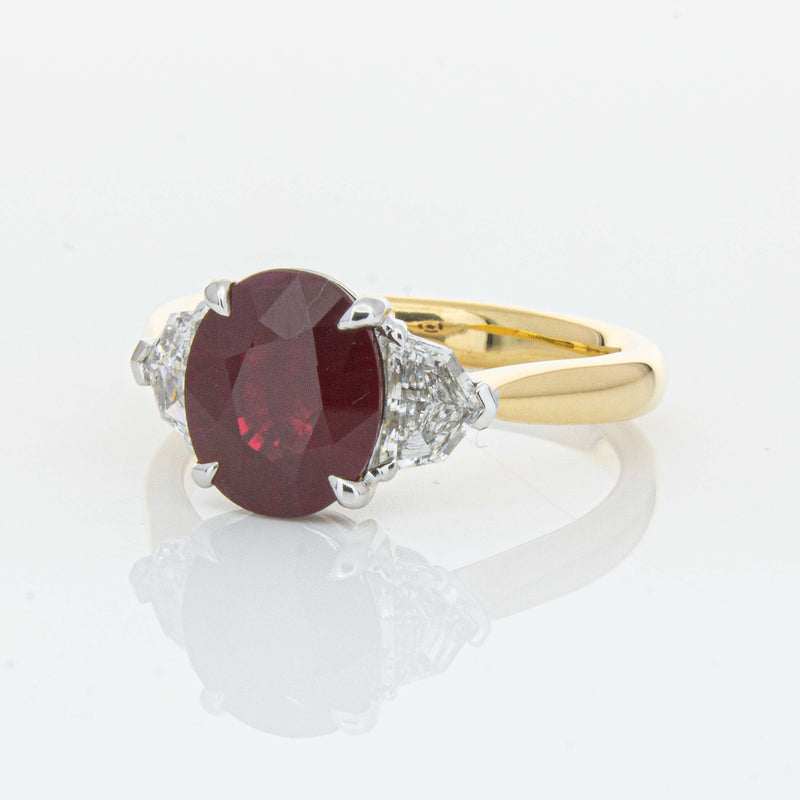 18ct Yellow Gold Ruby & Diamond Ring-Ring-Walker & Hall