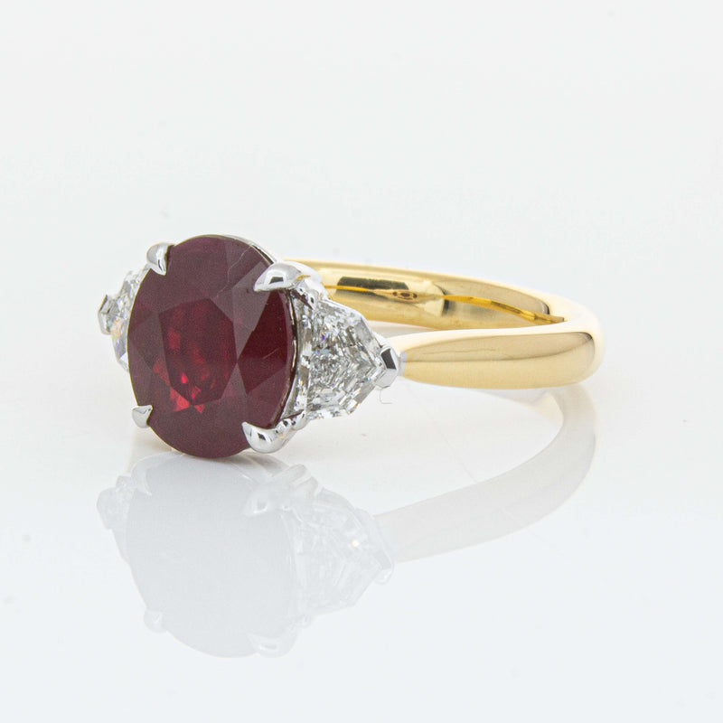 18ct Yellow Gold Ruby & Diamond Ring-Ring-Walker & Hall
