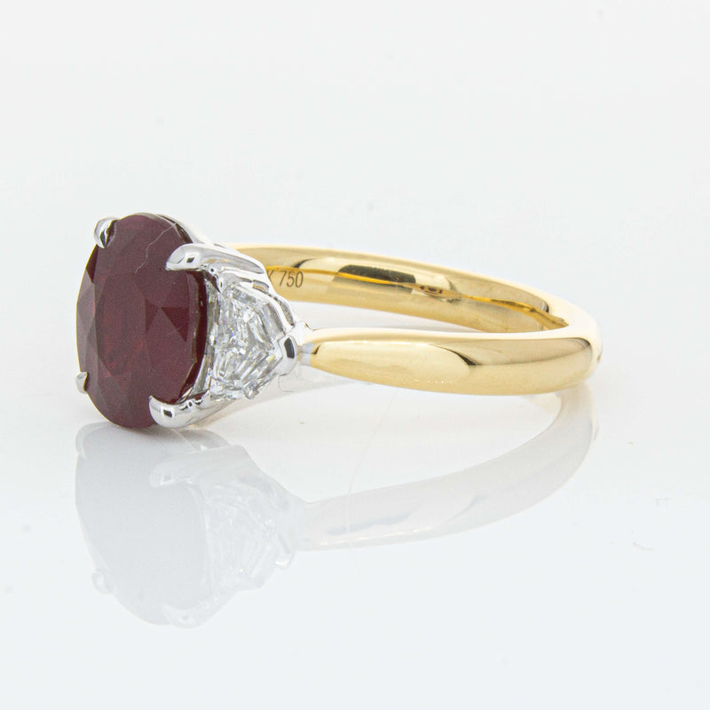 18ct Yellow Gold Ruby & Diamond Ring-Ring-Walker & Hall