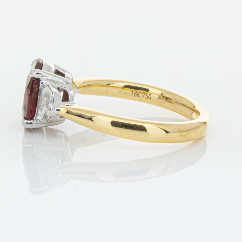 18ct Yellow Gold Ruby & Diamond Ring-Ring-Walker & Hall