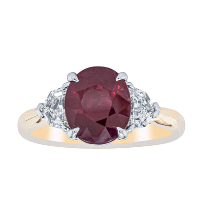 18ct Yellow Gold Ruby & Diamond Ring-Ring-Walker & Hall
