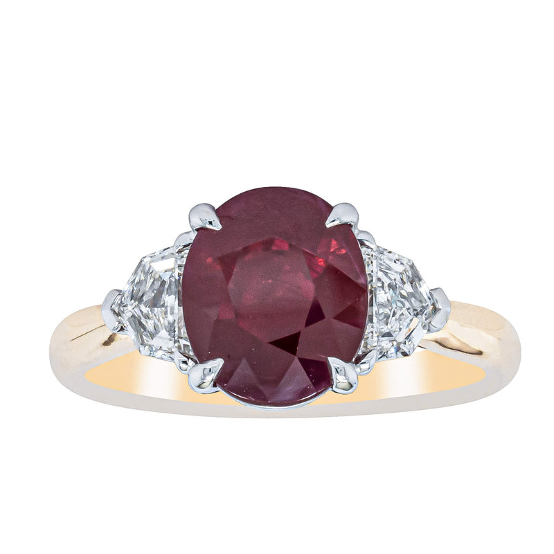 18ct Yellow Gold Ruby & Diamond Ring-Ring-Walker & Hall