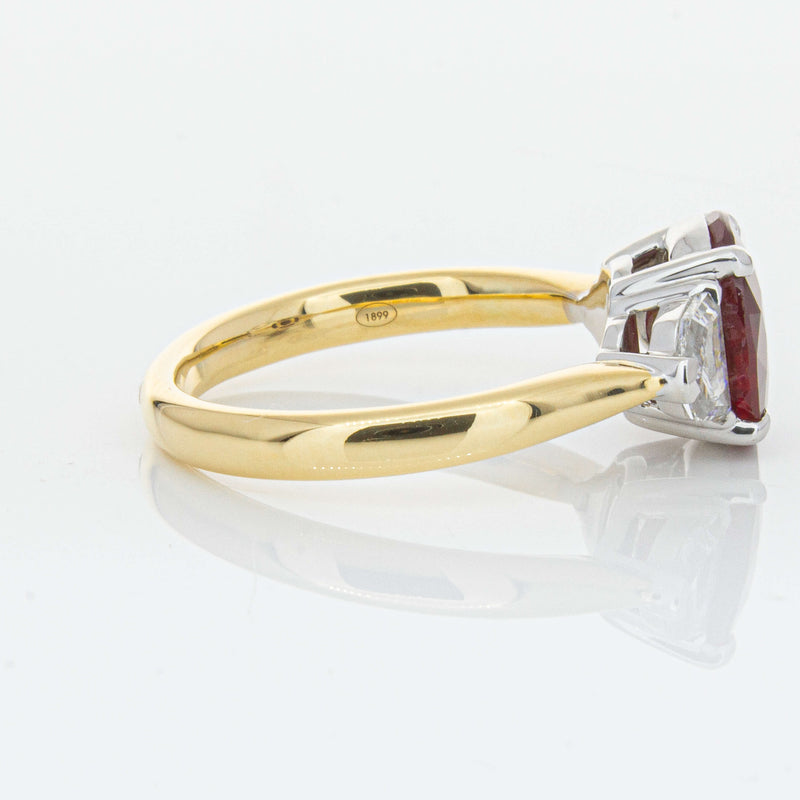 18ct Yellow Gold Ruby & Diamond Ring-Ring-Walker & Hall