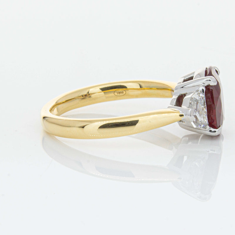 18ct Yellow Gold Ruby & Diamond Ring-Ring-Walker & Hall