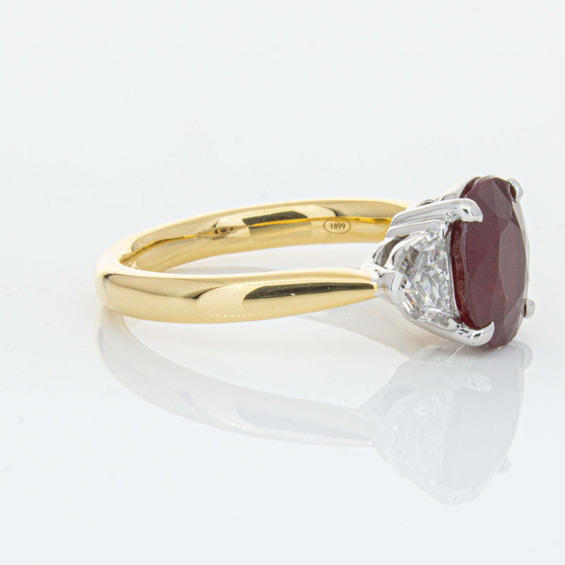 18ct Yellow Gold Ruby & Diamond Ring-Ring-Walker & Hall