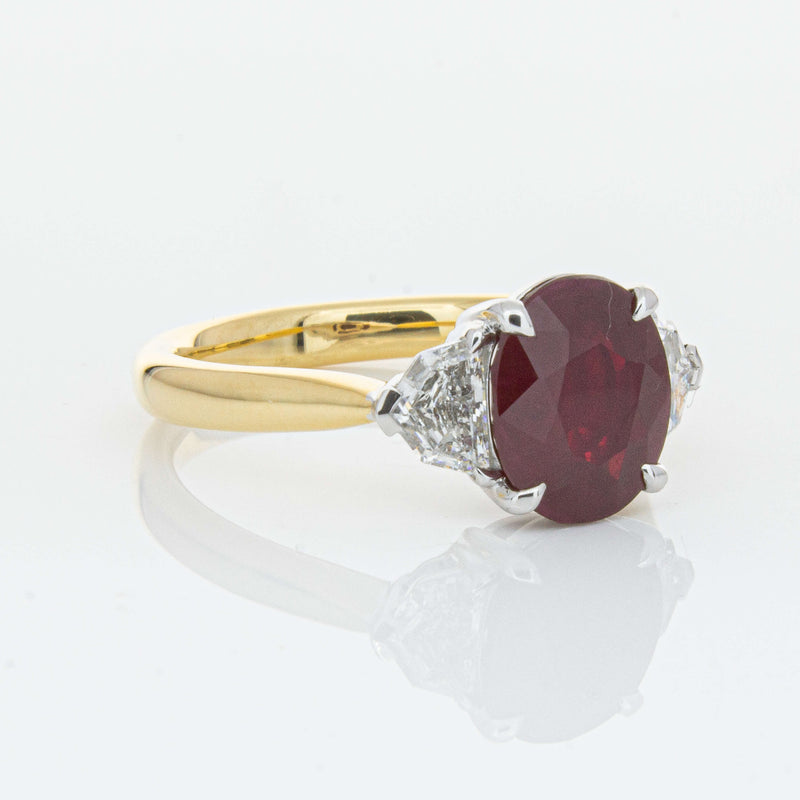 18ct Yellow Gold Ruby & Diamond Ring-Ring-Walker & Hall