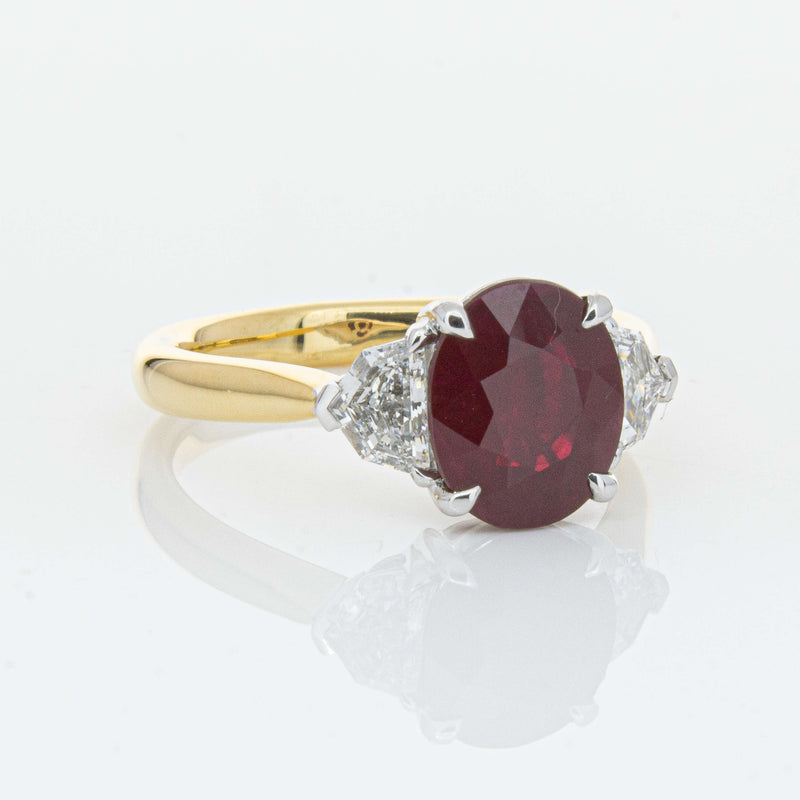 18ct Yellow Gold Ruby & Diamond Ring-Ring-Walker & Hall
