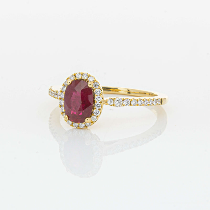 18ct Yellow Gold 1.03ct Ruby & Diamond Mini Sierra Ring-Ring-Walker & Hall