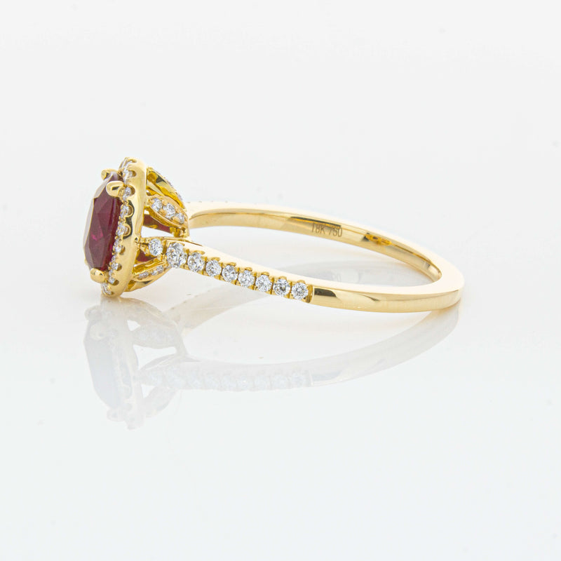 18ct Yellow Gold 1.03ct Ruby & Diamond Mini Sierra Ring-Ring-Walker & Hall