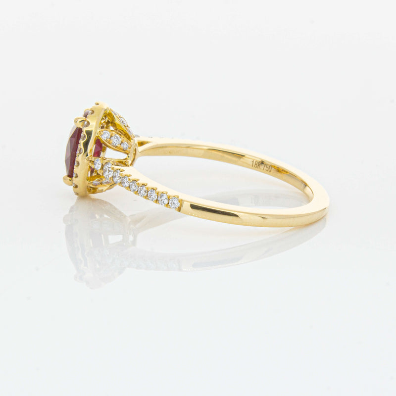 18ct Yellow Gold 1.03ct Ruby & Diamond Mini Sierra Ring-Ring-Walker & Hall