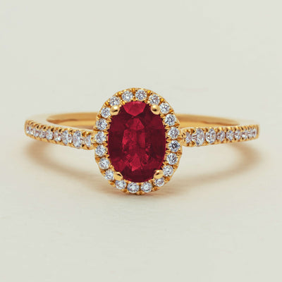 18ct Yellow Gold 1.03ct Ruby & Diamond Mini Sierra Ring - Ring - Walker & Hall