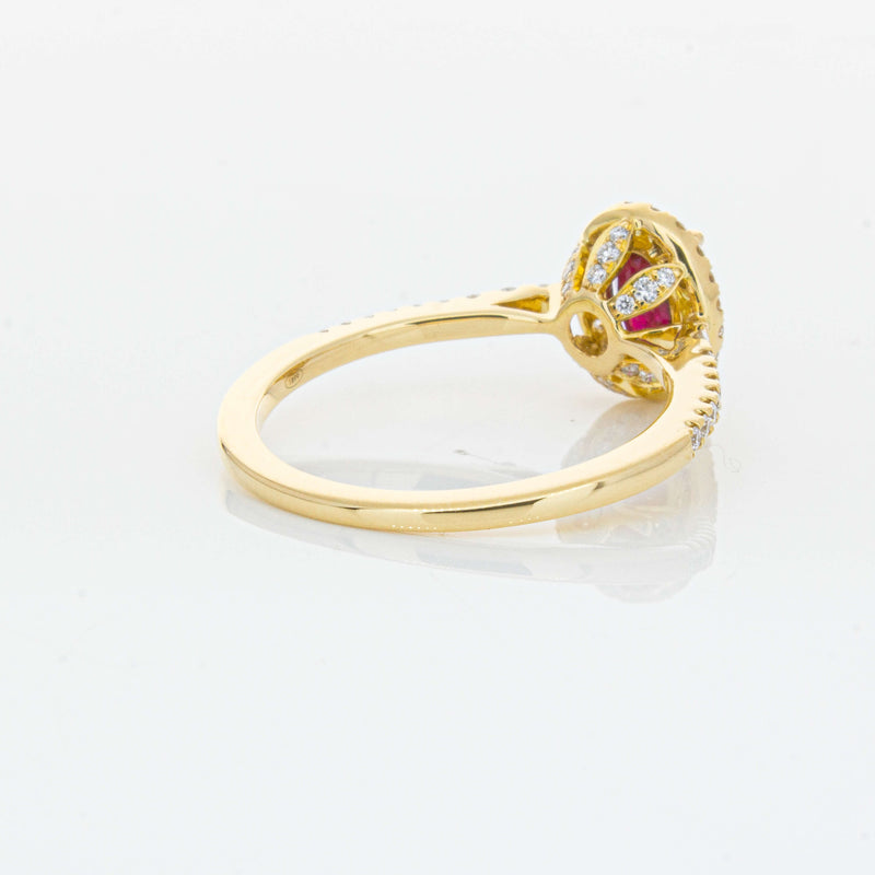18ct Yellow Gold 1.03ct Ruby & Diamond Mini Sierra Ring-Ring-Walker & Hall