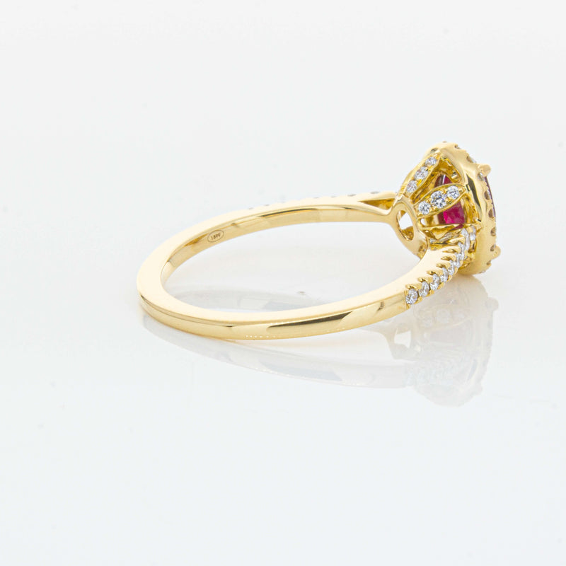 18ct Yellow Gold 1.03ct Ruby & Diamond Mini Sierra Ring-Ring-Walker & Hall