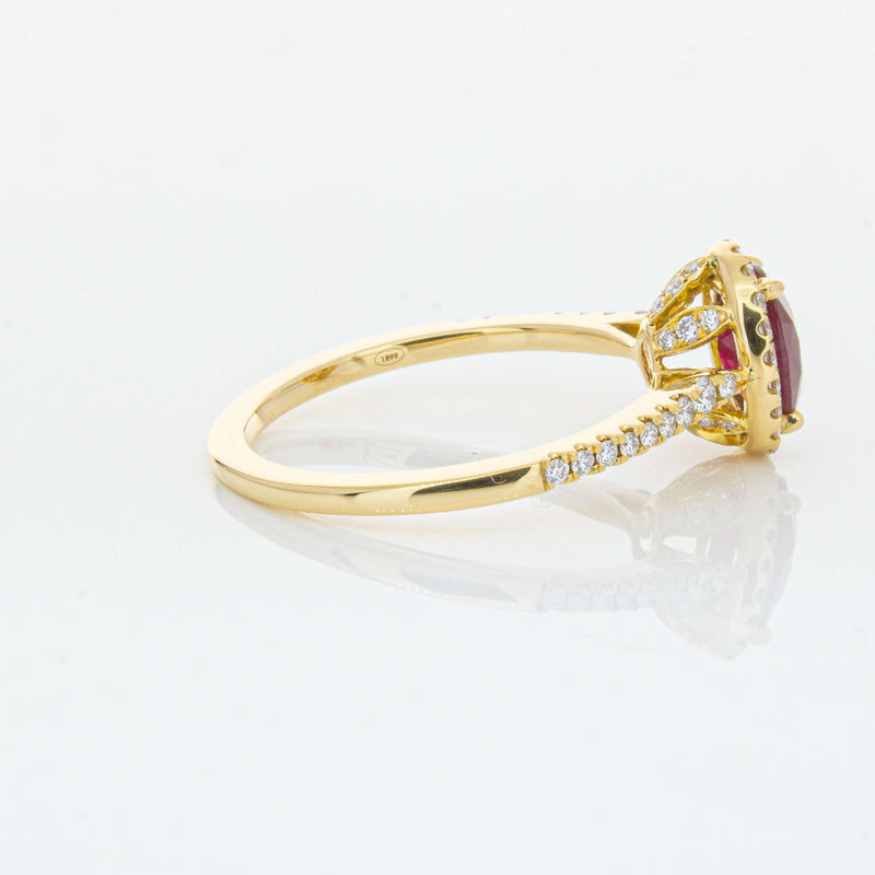 18ct Yellow Gold 1.03ct Ruby & Diamond Mini Sierra Ring-Ring-Walker & Hall