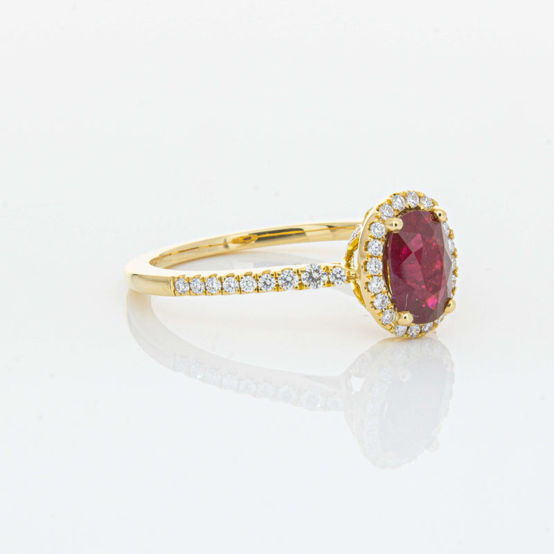 18ct Yellow Gold 1.03ct Ruby & Diamond Mini Sierra Ring-Ring-Walker & Hall