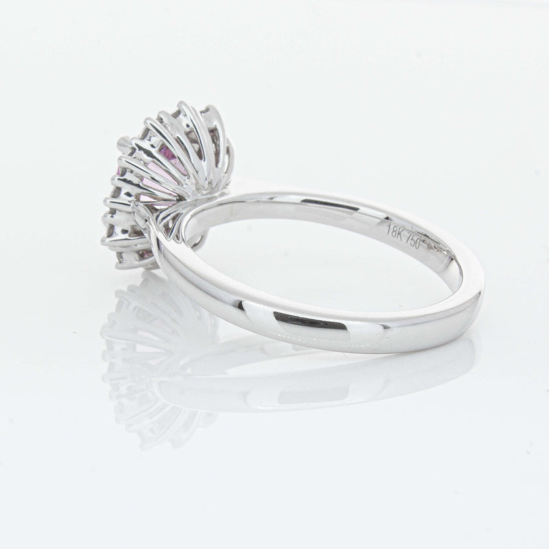 18ct White Gold 2.03ct Pink Sapphire & Diamond Belle Ring-Ring-Walker & Hall