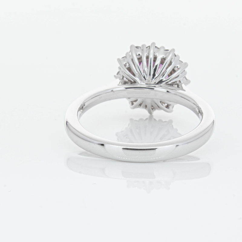 18ct White Gold 2.03ct Pink Sapphire & Diamond Belle Ring-Ring-Walker & Hall