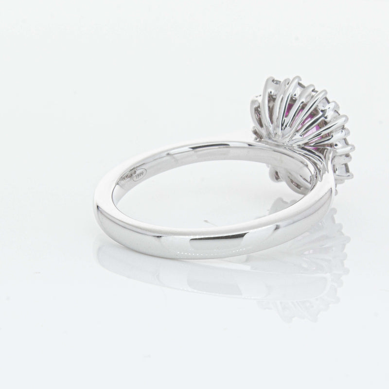 18ct White Gold 2.03ct Pink Sapphire & Diamond Belle Ring-Ring-Walker & Hall