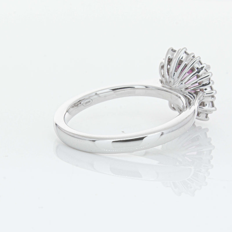 18ct White Gold 2.03ct Pink Sapphire & Diamond Belle Ring-Ring-Walker & Hall
