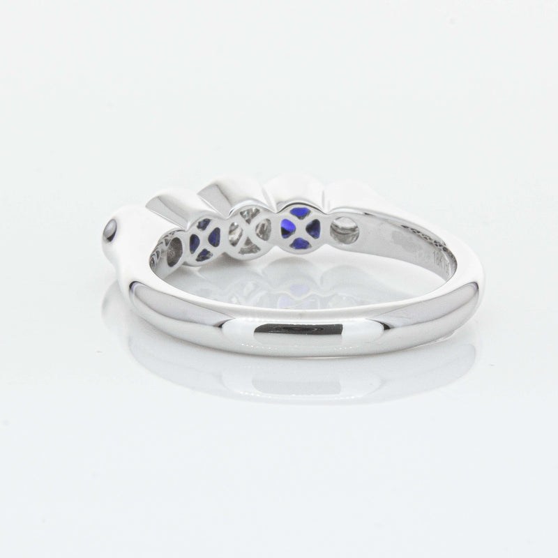 18ct White Gold Sapphire & Diamond Five-Stone Natalia Ring-Ring-Walker & Hall