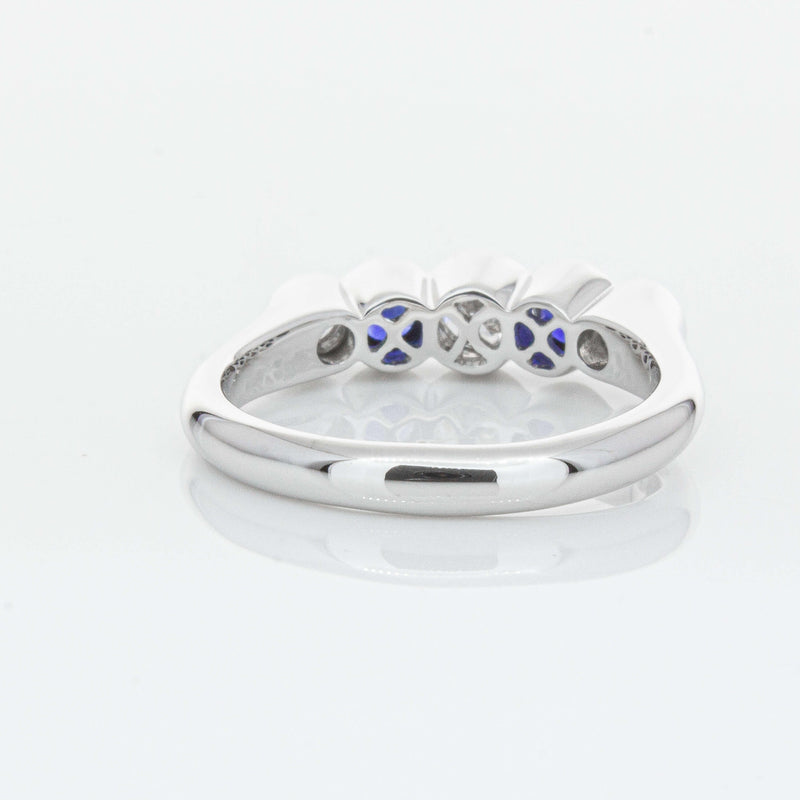18ct White Gold Sapphire & Diamond Five-Stone Natalia Ring-Ring-Walker & Hall