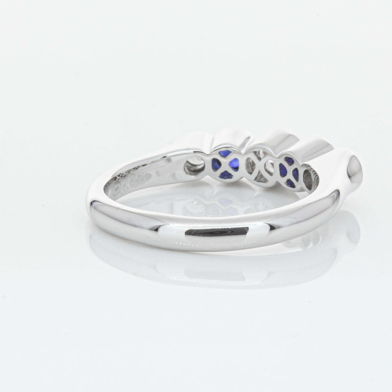 18ct White Gold Sapphire & Diamond Five-Stone Natalia Ring-Ring-Walker & Hall
