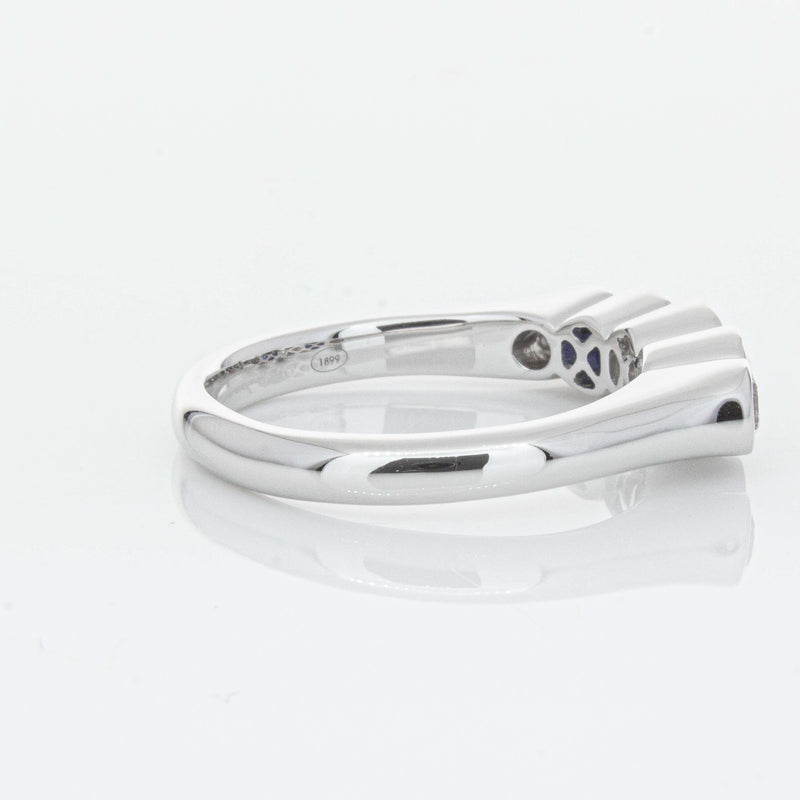 18ct White Gold Sapphire & Diamond Five-Stone Natalia Ring-Ring-Walker & Hall